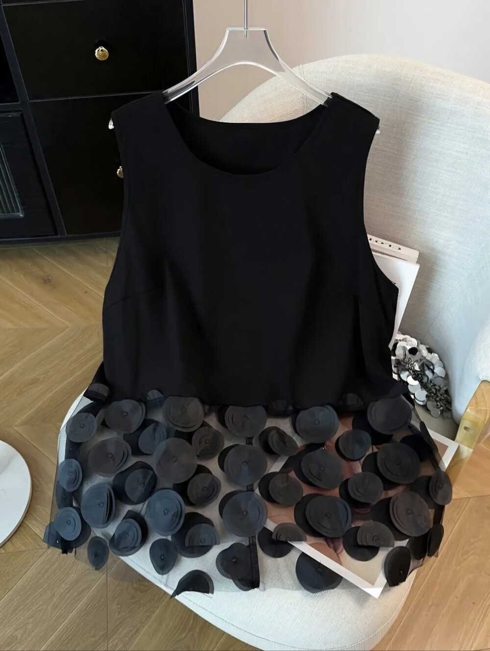 Women'S Solid Color Sleeveless Vest Neck Loose Comfortable Top Shirt, Paired